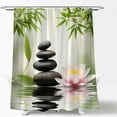 thumbnail image 3 of Green Bamboo Shower Curtain Japanese Plant Bamboo Asian Forest Leaf Summer Nature Natural Scenery Bathroom Decor Curtain Set with Hooks 54"W x 78"L (Pack of 1), 3 of 6