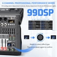 thumbnail image 2 of Mezclador de audio TKLBLS DJ profesional de 6 canales con 99 DSP, 2 of 8