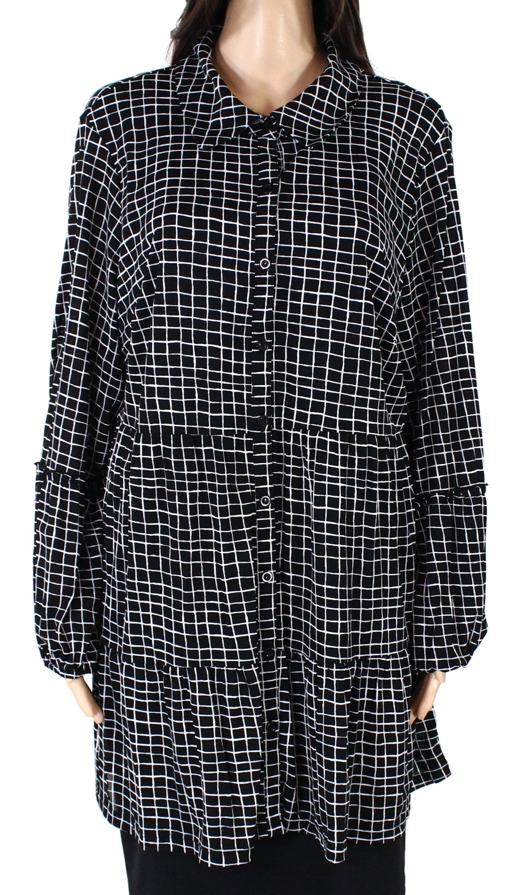 white button down tunic blouse