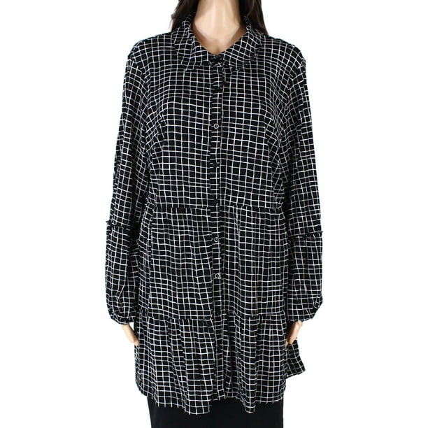 women's white button down tunic