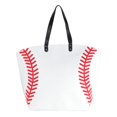 thumbnail image 2 of Canvas Shoulder Bag Large Capacity Rugby Football Tote Printed for Shopping Work, 2 of 10