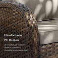 thumbnail image 4 of Unnifurnzi Outdoor Patio Furniture-All Weather Outdoor Wicker Sofa with Outdoor Ottoman 3 Seater Rattan Couch with Deep Seat for Deck Lawn Porch Balcony Poolside-Brown/Gray, 4 of 7