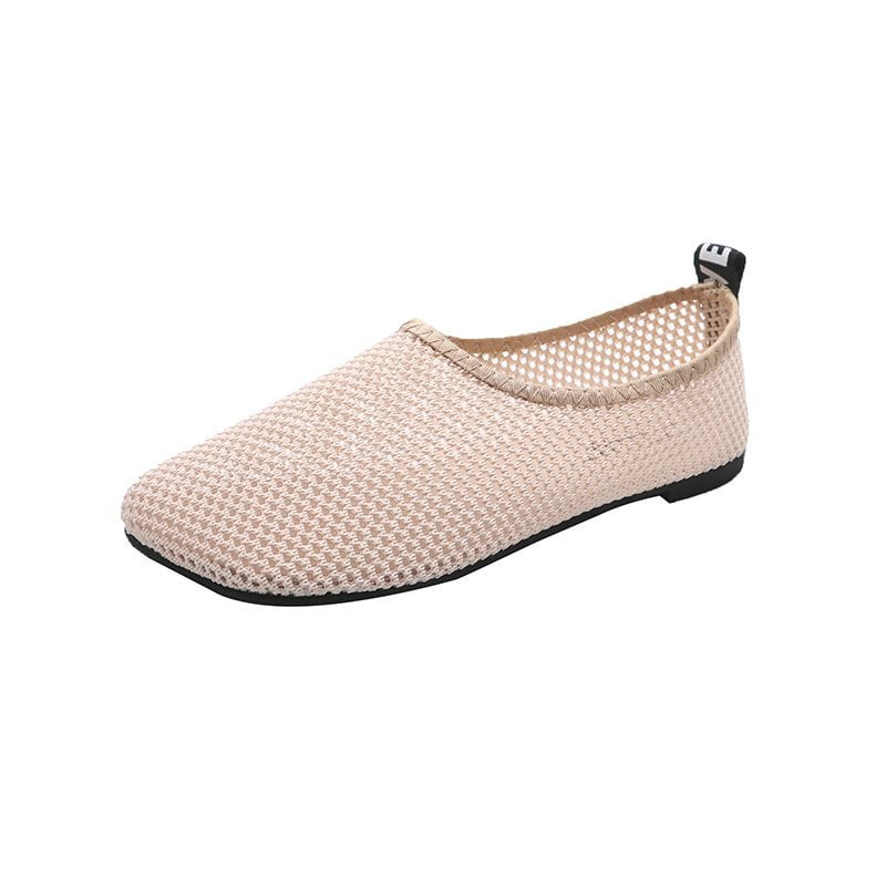 IELGY Set of feet black simple design sense flat heel mesh comfortable ...
