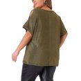 thumbnail image 3 of Blusas de fiesta con lentejuelas para mujeres de tallas grandes, con hombros al aire, de manga corta, brillantes, para salir de noche, sexy, 1X dorado, 3 of 6