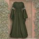 thumbnail image 4 of ICHUANYI Clearance Fashion Women Patchwork Casual Vintage Floor Length Gothic Cosplay Dress(Green, S) ICHUANYI WER2023080711799, 4 of 7