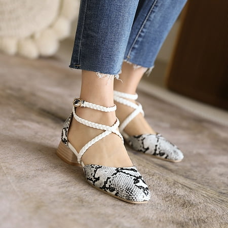 

VKEKIEO Closed Toe Sandals Women High Heel Block Multi-color