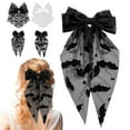 thumbnail image 3 of Halloween Bat Bow Hair Clips Bat Embroidery Lace Tulle Veil, 3 of 8