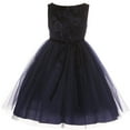 thumbnail image 2 of Big Girl Sleeveless Floral Velvet Rhinestone Tulle Holiday Flower Girl Dress Green 10 (K45D4), 2 of 4