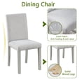 thumbnail image 4 of PORKISS Dining Table Set for 4, Solid Wood Dining Room Set with 1 Square Table 4 Upholstered Chairs, Dinner Table with Padded Chairs for Home Kitchen, Gray, 4 of 11