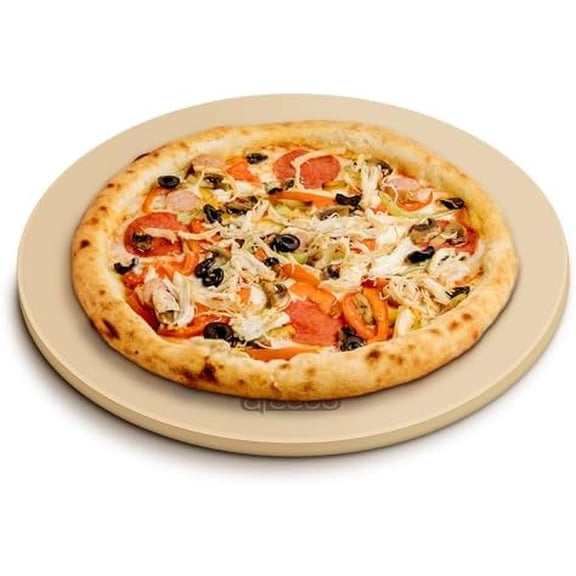 Pizza Stone for Oven 16 Inch, Round Baking Stone for Bread Thermal Shock Resistant BBQ Grilling Pizza Pan Cordierite Cooking Pan With PE Scraper