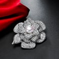 thumbnail image 3 of Sparkly Flower Brooch Pin for Women with Beautiful Created Crystal, 3 of 6