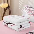 thumbnail image 5 of Erosebridal Cherry Blossom Zipper Twin Comforter Sets with Fitted Sheet and 2 Pillowcases,Japanese Minimalist Style Zipper Bedding Set For Boys,Pink Reversible,4pcs, 5 of 7