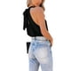 thumbnail image 4 of VISgogo Mujeres Halter Tops, Adultos Summer Loose Tie-up Color sólido Tank Tops (Blanco, Negro, Azul, Albaricoque Claro, Rosa Roja) VISgogo moda, 4 of 5