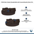 thumbnail image 5 of CTM  Elastic Braided Belt with Covered Buckle (Pack of 2) (Men), 5 of 5