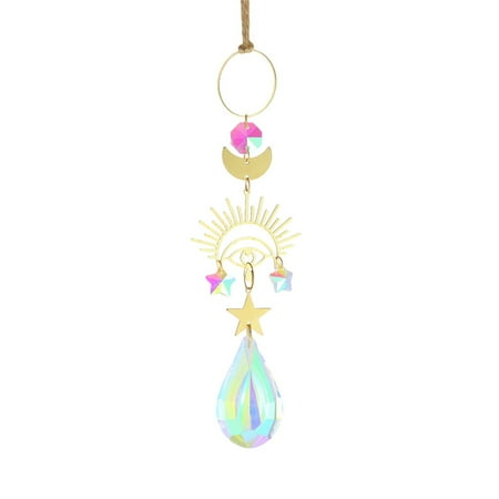 

CXDa Suncatcher Pendant Well Reflected Eye-catching Fashion Star Moon Pendant Light Catcher Hanging Decor