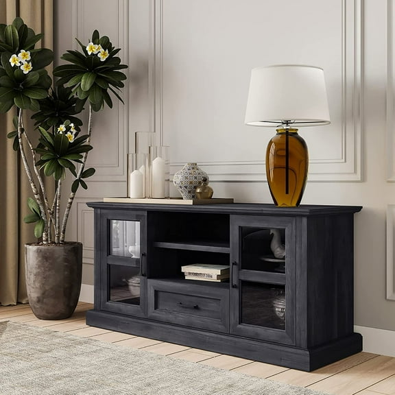 BELLEZE Rustic Modern TV Stand - Trussati (Rustic Gray)