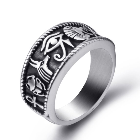 ELFASIO Stainless Steel Octopus Ring for Men Tentacles Retro Gothic Punk Style Jewelry Silver Black Vintage Rings,Size 10