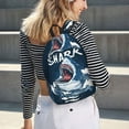 thumbnail image 5 of Bixox Shark Printing Canvas Backpack Lightweight Casual Travel Backpack School Backpack Fits 15.6 Inch Notebook, 5 of 5
