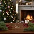 thumbnail image 2 of Christmas Metal Candlestick – Iron Candle Holder for Holiday Table Centerpiece – Modern Minimalist Candle Stand for Romantic Dinner or Home Décor, 2 of 5