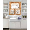 thumbnail image 3 of Fall Orange Pumpkin Swag Curtains for Living Room/Bedroom Windows, Thanksgiving Maple Leaf Plaid Check Kitchen Curtains and Valances Set 36 Inch Length, Light Filtering Swags Valance Curtain Panels, 3 of 5