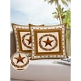 thumbnail image 6 of Pack of 2 Outdoor Pillow Covers, Texas Star Brown Wheat Ears Waterproof Square Throw Pillowcase Cushion Decorative Pillow Covers for Couch Patio Tent, 26x26 in, 6 of 6