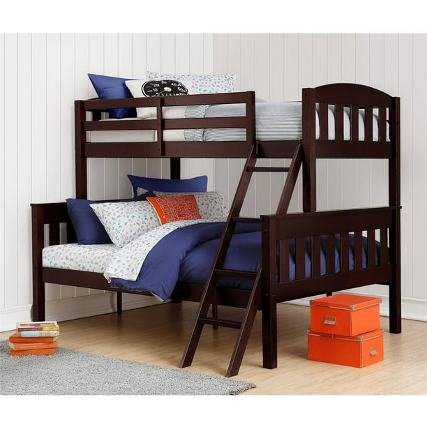 Dorel Living Airlie Twin Over Full Wood Bunk Bed, Multiple ...
