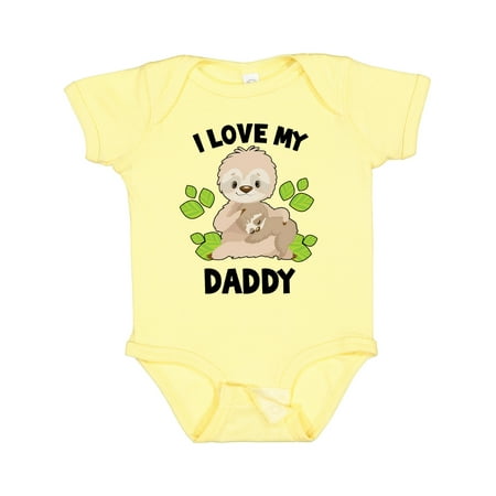 

Inktastic Cute Sloth I Love My Daddy with Green Leaves Gift Baby Boy or Baby Girl Bodysuit