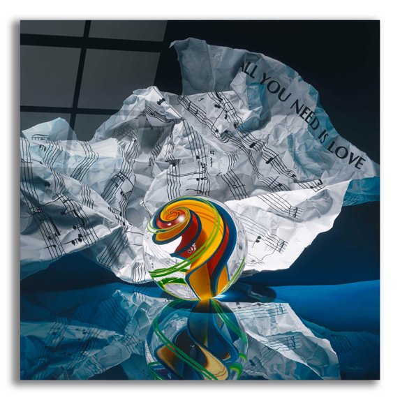 Epic Art 'All You Need Is Love' by Francois Chartier, Acrylic Glass Wall Art, 12"x12"