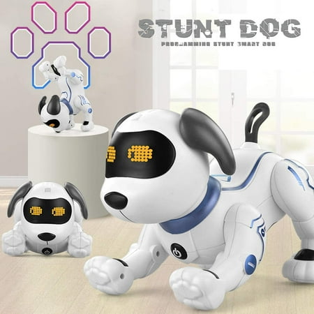 Fisca Remote Control Dog, RC Robotic Stunt Puppy Toys Handstand Push-up Electronic Pets Dancing Programmable Robot with Sound for Kids Boys and Girls ...