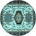 thumbnail image 1 of Ahgly Company Indoor Round Persian Light Blue Traditional Area Rugs, 4' Round, 1 of 4