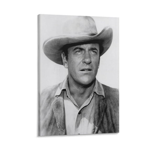 James Arness Posing In A Hat Poster Canvas Wall Art Print For Room Aesthetic And Decor Poster For Bedroom Living Room Bathroom Kitchen Office Decor