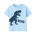 thumbnail image 6 of HILEELANG 2-7T Toddler/Little Boys Light Blue/Navy/Stripe Dinosaur ROAR 100% Cotton T-Shirt 3-Pack, Size 6, 6 of 7