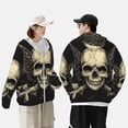 thumbnail image 4 of Fotbe Gothic Winged Skull Chaqueta con Protección Solar UPF 50+ para Hombre y Mujer, Camisa con Capucha y Bolsillos-Large, 4 of 7