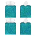 thumbnail image 2 of Balery Blue Green Glitter Porta Pañuelos de Cuero con Estampado – Funda Moderna Cuadrada para Caja de Pañuelos, Dispensador 5x5x5'', 2 of 7