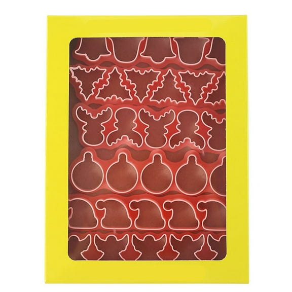 6Pcs Christmas Cookie Cutter Set With Unique For Holiday Designs Made Of Reusable Pp For Baking And Fondant Crafts