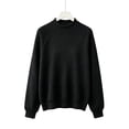 thumbnail image 5 of Falkdiz Long Sleeve Shirts for Girls Waffle Winter Tops Loose School Outdoor Solid Color Party Girls Pullover Crew Neck , Black , Size: 5-6 Years, 5 of 6