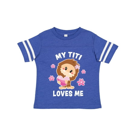 

Inktastic My Titi Loves Me with Bigfoot Gift Toddler Toddler Girl T-Shirt