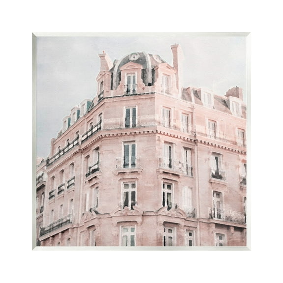 Stupell Industries Pastel City Building Travel & Places Painting Unframed Art Print Wall Art, 12 x 12