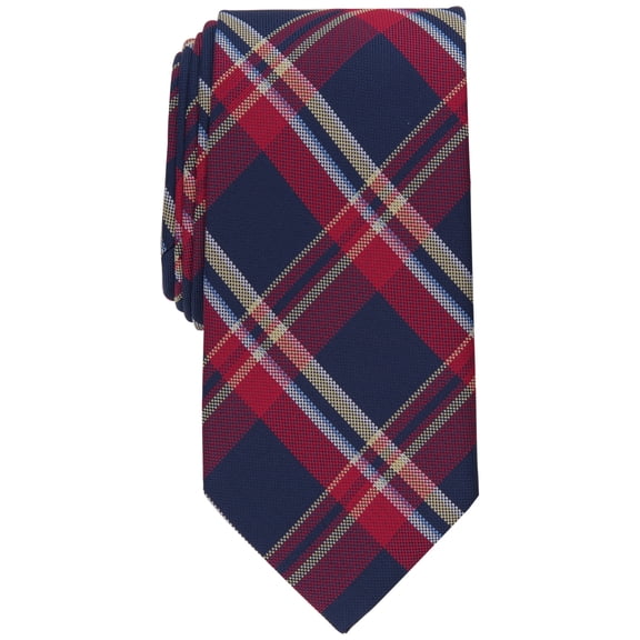 Club Room Mens Necktie Tallon Red Plaid Tie