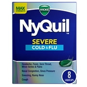 Vicks NyQuil Severe Liquicaps, Nighttime Cold, Cough & Flu Relief, Over-the-Counter Medicine, 24 Ct