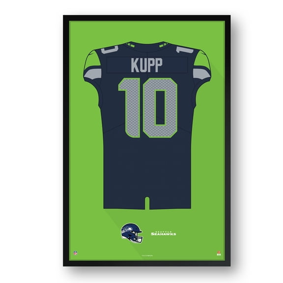 Cooper Kupp Seattle Seahawks Facsimile Signature Framed Jersey Art Print
