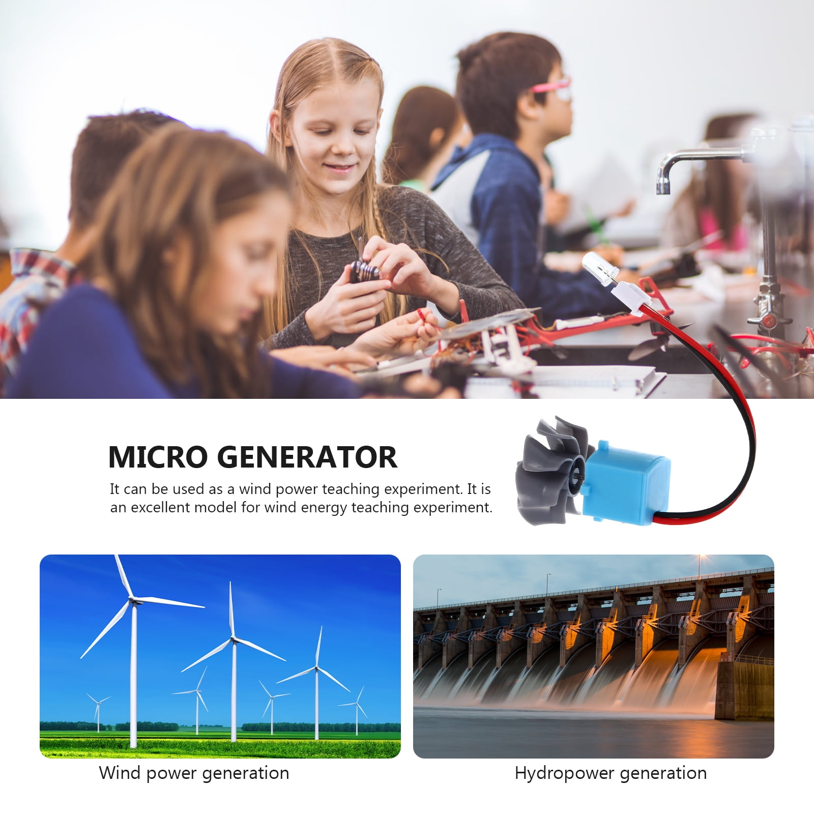 1 Set Mini Wind Electricity Generator Wind Generator Teaching Aids Tool