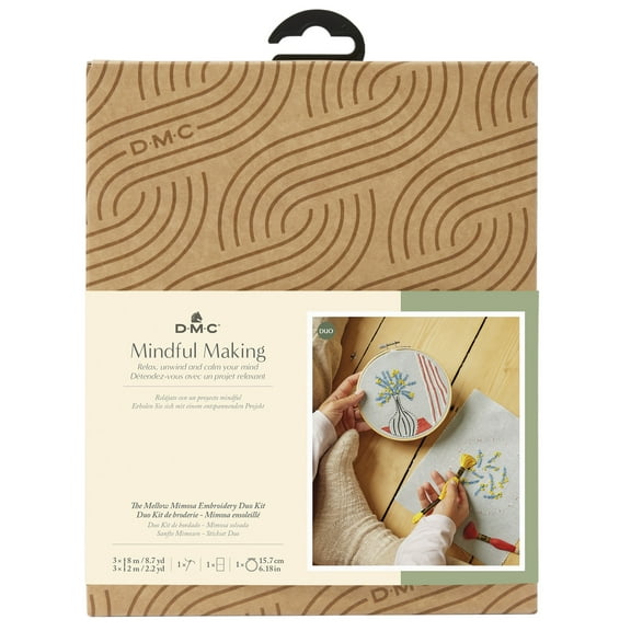 DMC Mindful Making Embroidery Duo Kit-Mellow Mimosa