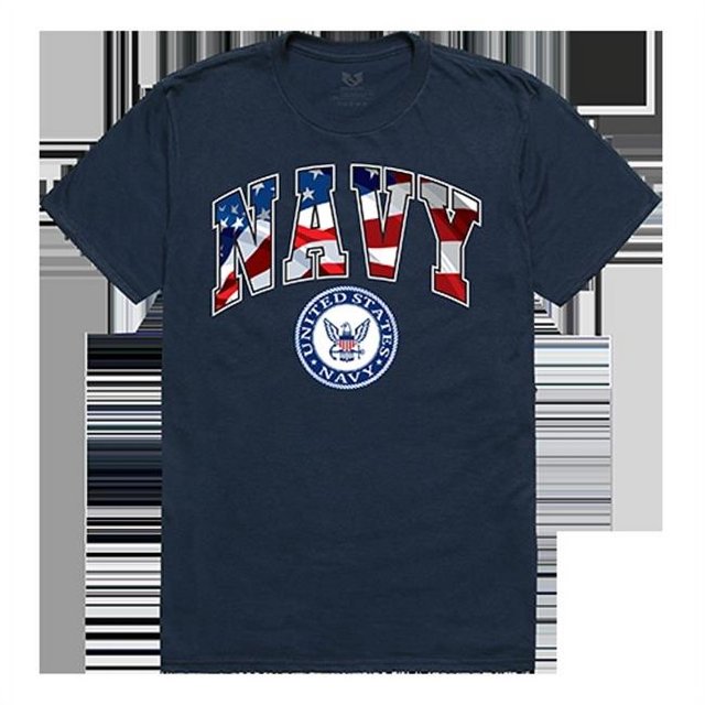 RapidDominance S35-NAV-BGT-01 Navy Flag Letter Tee, Navy - Small