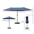 thumbnail image 3 of Outsunny Parasol de Patio Extérieur 15 Pieds avec Double Auvent, Bleu Foncé, 3 of 9