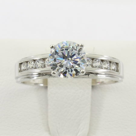 1.50 Ct 14K Real White Gold Round Cut 4 Prong Trellis Setting Solitaire Engagement Wedding Bridal Propose Promise Ring