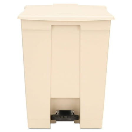 Rubbermaid Step-on Receptacle, Rectangular, Polyethylene, 18 Gal, Beige