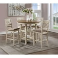 thumbnail image 2 of New Classic Furniture Cori 5-Piece Solid Wood Counter Dining Set in Brown/White, 2 of 3