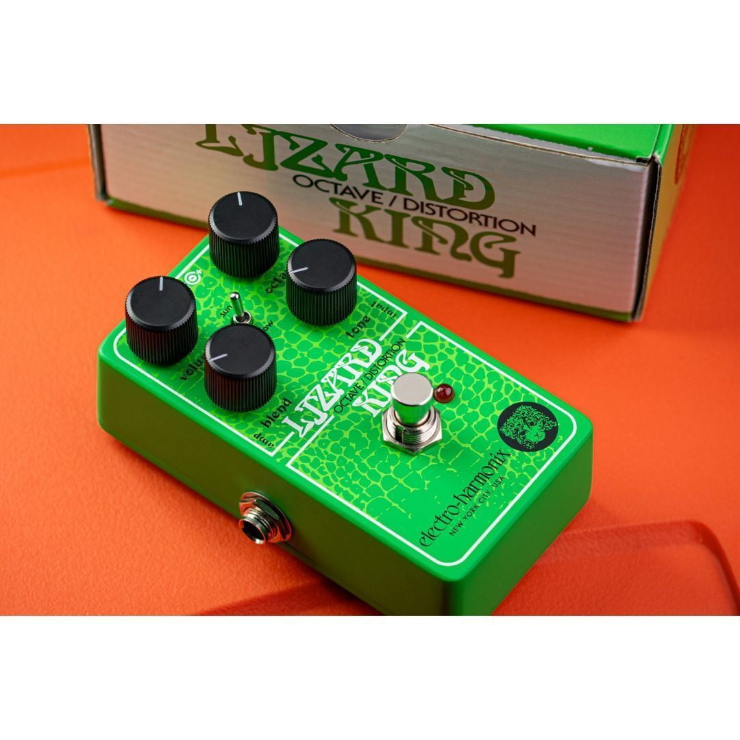 Electro-Harmonix Lizard King Octave Fuzz Pedal for Bass with Volume Knob, Input Jack, Sun and Shadow Switch