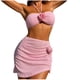 thumbnail image 2 of Traje de baño para mujer, bikini floral de color liso para mujer, traje de baño de playa de tres piezas con cuello colgante, trajes de baño para mujer, 2 of 7